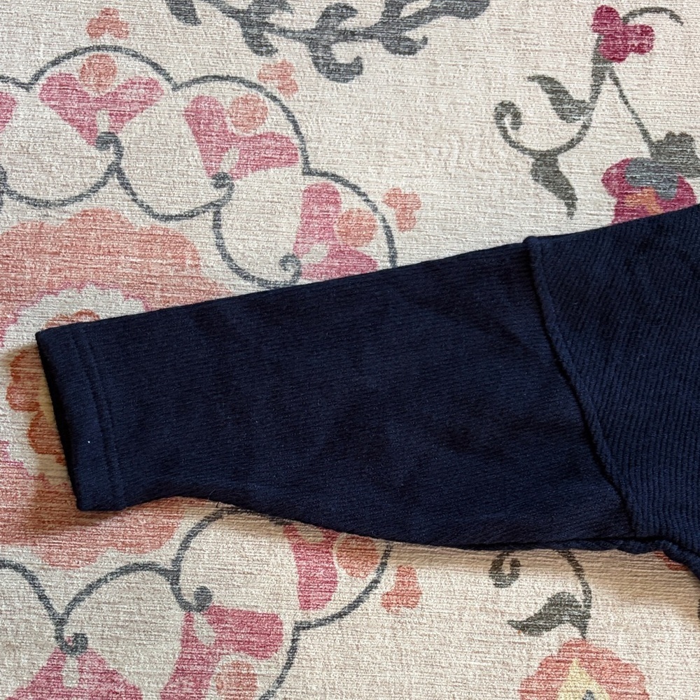OGL Dark Navy Ribbed Collared Pullover Medium - Picture 5 of 10